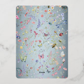 Etwas Blue Baby Shower Foil Einladung (Rückseite)