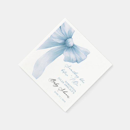 Etwas Blue Blue Bow Brautparty Serviette (Ecke)