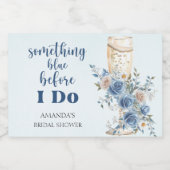 Etwas Blue Blush Rose Brautparty Schaumweinetikett (Einzelnes Label)