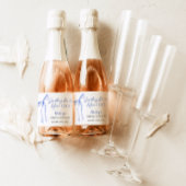 Etwas Blue Bow Brautparty, Bridal Brunch Schaumweinetikett