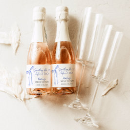 Etwas Blue Bow Brautparty, Bridal Brunch Schaumweinetikett