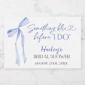 Etwas Blue Bow Brautparty, Bridal Brunch Schaumweinetikett (Einzelnes Label)