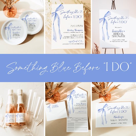 Etwas Blue Bow Brautparty Brunch Gästebuch