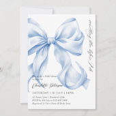 Etwas Blue Bow Brautparty Einladung (Vorderseite)