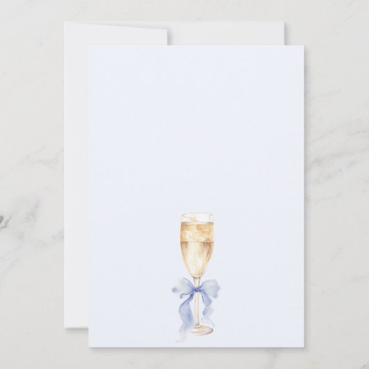 Etwas Blue Bow Brautparty Einladung (Rückseite)