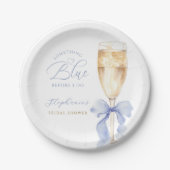 Etwas Blue Bow Brautparty Paper Teller (Vorderseite)