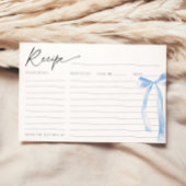 etwas Blue Bow Brautparty Rezept Card Einladung