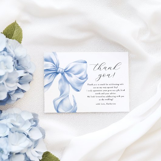 Etwas Blue Bow Brautparty Vielen Dank Karte