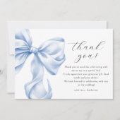 Etwas Blue Bow Brautparty Vielen Dank Karte (Vorderseite)
