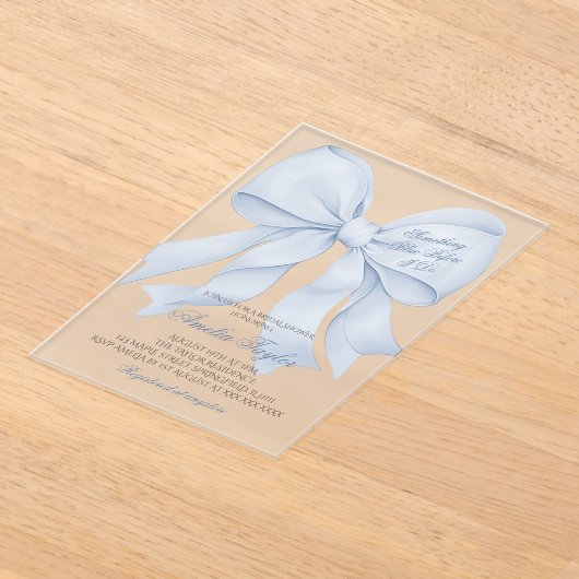 Etwas Blue Bow Bridal Dusche Einladung (Ablage )