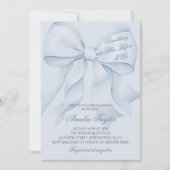 Etwas Blue Bow Bridal Dusche Einladung (Vorderseite)