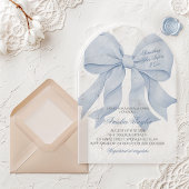 Etwas Blue Bow Bridal Dusche Einladung