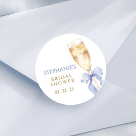 Etwas Blue Bow Champagne Glass Stickers