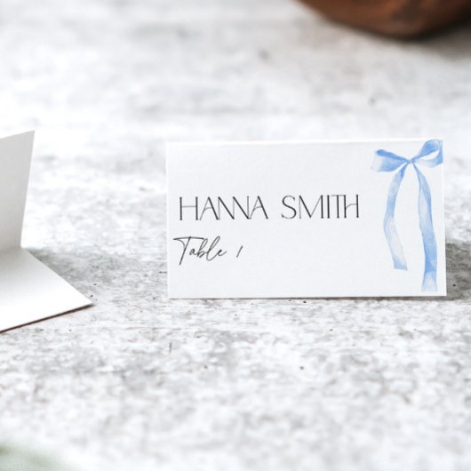 Etwas Blue Bow Coquette Name Sitzplatz Platzkarte