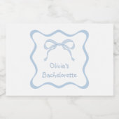 Etwas Blue Bow Junggeselinnen-Abschied Champagne Schaumweinetikett (Einzelnes Label)