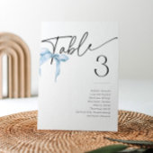 Etwas Blue Bow Tiying Knot Bridal Tischnummer
