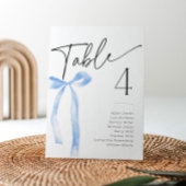 Etwas Blue Bow Tiying Knot Bridal Tischnummer