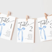 Etwas Blue Bow Tiying Knot Bridal Tischnummer