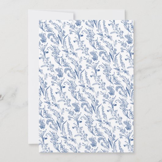 Etwas Blue Bow Tropfens Cowboy Boots Floral Einladung (Rückseite)