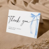 Etwas Blue Bow verbindet die Knot Bridal Dankeskarte