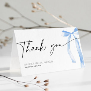 Etwas Blue Bow verbindet die Knot Bridal Dankeskarte