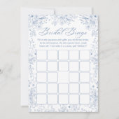 Etwas Blue Brautparty Bingo Game Card Einladung (Vorderseite)