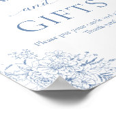 Etwas Blue Brautparty Cards and Gifts Poster (Ecke)