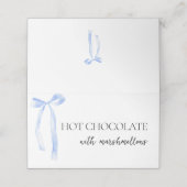 Etwas Blue Brautparty Coquette Bow Buffet Platzkarte (Außenseite Aufgefaltet)
