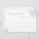 Etwas Blue Brautparty Date Night Ideenkarte Einladung (Vorderseite)