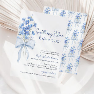 Etwas Blue Brautparty Dusty Blue Ribbon Einladung