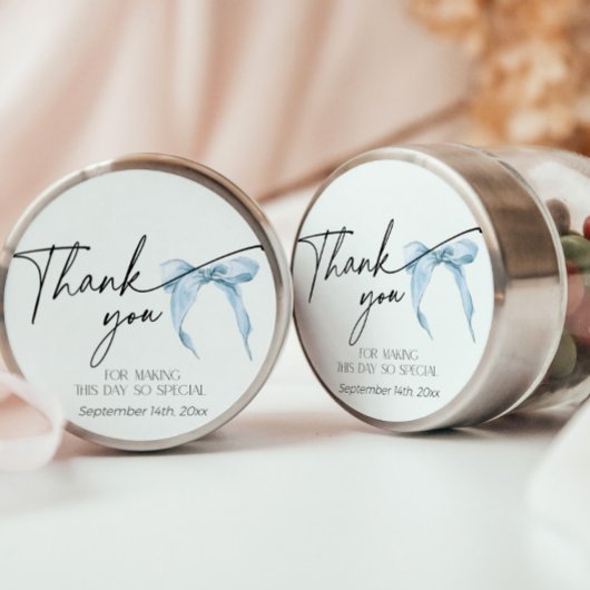 Etwas Blue Brautparty Dusty Bow Vielen Dank Runder Aufkleber