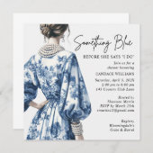 Etwas Blue Brautparty Einladung (Vorne/Hinten)