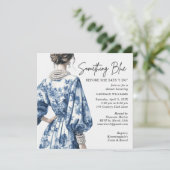 Etwas Blue Brautparty Einladung (Stehend Vorderseite)