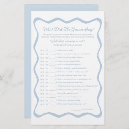 Etwas Blue Brautparty Game, was Groom sagt