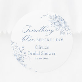 Etwas Blue Brautparty Gefallen Runder Aufkleber