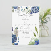Etwas Blue Brautparty laden ein Einladung (Stehend Vorderseite)