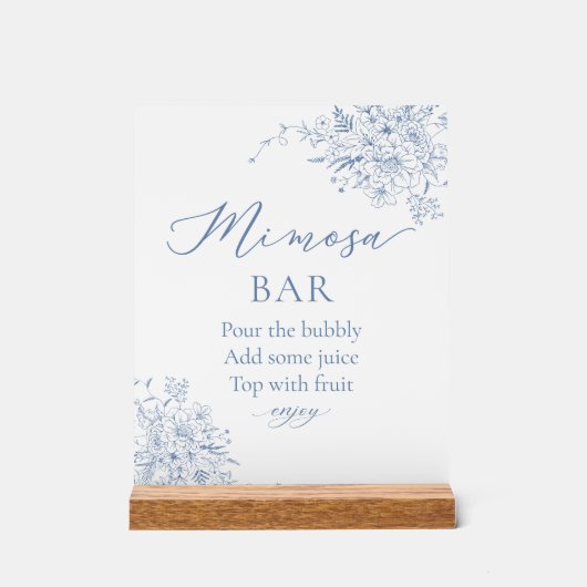 Etwas Blue Brautparty Mimosa Bar Acrylschild (Vorderseite)