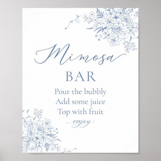 Etwas Blue Brautparty Mimosa Bar Poster (Vorne)