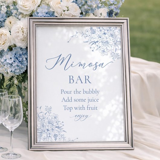 Etwas Blue Brautparty Mimosa Bar Poster
