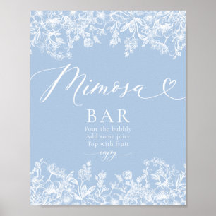 Etwas Blue Brautparty Mimosa Bar Sign Poster