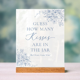 Etwas Blue Brautparty schätzen, wie viele Küsse Acrylschild