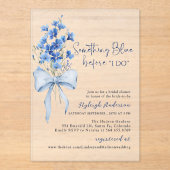Etwas Blue Brautparty | Wildblume Ribbon Acryleinladungen (Vorderseite)