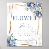 Etwas Blue Bridal Blume Bar Sign Poster (Vorne)