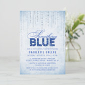 Etwas Blue Bridal Dusche Einladung (Stehend Vorderseite)