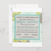 Etwas Blue Bridal Dusche Einladung (Vorne/Hinten)