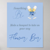 Etwas Blue Champagne Brautparty Bar Poster (Vorne)
