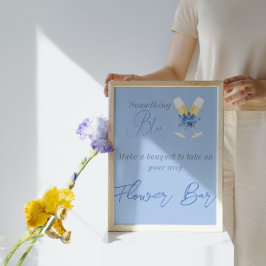 Etwas Blue Champagne Brautparty Bar Poster
