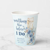 Etwas Blue Champagne Brautparty Pappbecher (Rückseite)