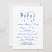 Etwas Blue Champagne Bridal Dusche Einladung (Vorderseite)
