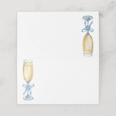 Etwas Blue Champagne Bridal Platzkarte (Außenseite Aufgefaltet)